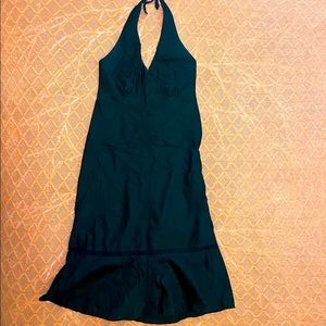 J. Crew Black Midi Halter Dress